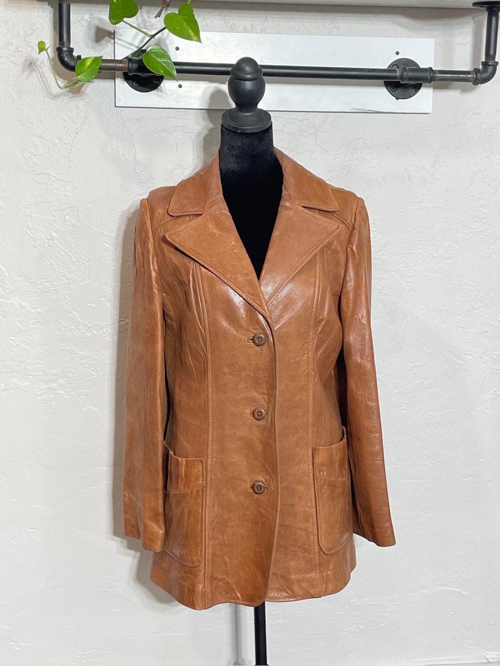 Skin Gear vintage 90s leather blazer made in Mexico, size 14 (S/M)